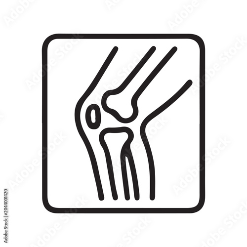 Anatomy, knee joint, human body, medical icon, vector illustration