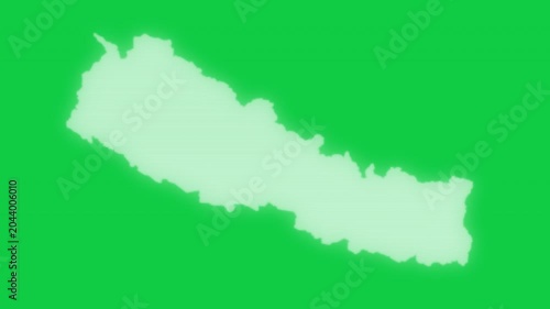 Nepal VHS old screen effect map pop animation green background