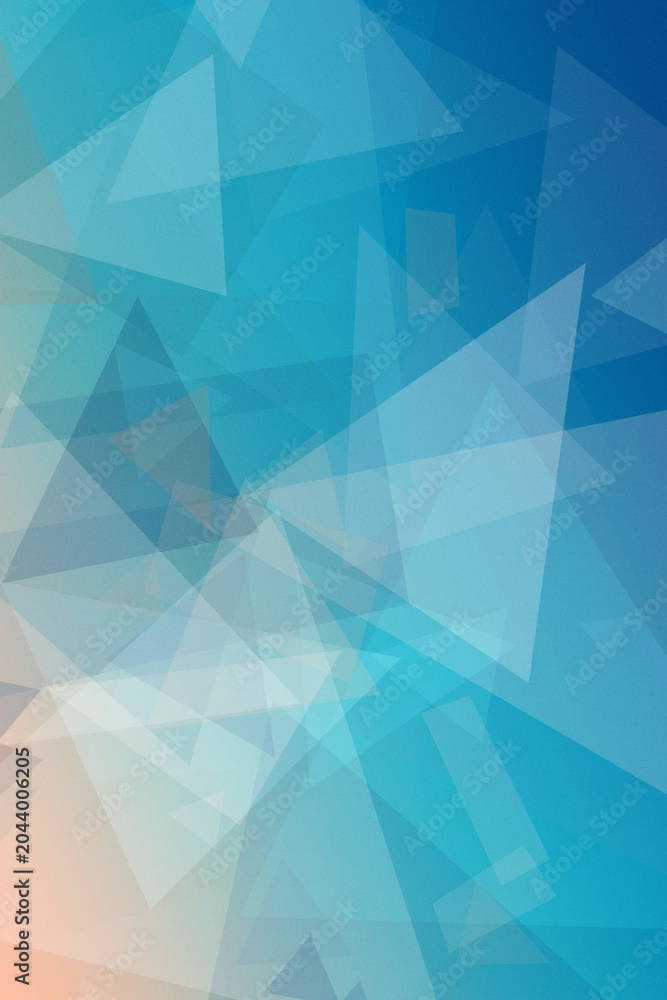 Fototapeta premium Dreamy blue polygon facets with soft gradients create a sleek abstract background, perfect for technology themes, presentations, and title slides.