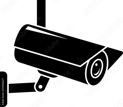 Security camera with lens and mount.