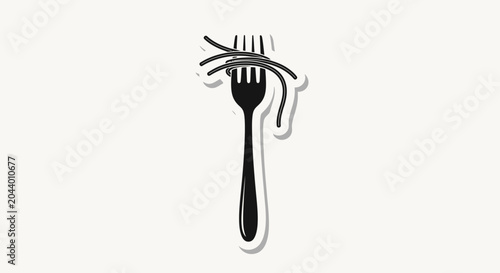 Konstfotografi Fork tangled with barbed wire, symbolizing struggle with food, diet, or poverty