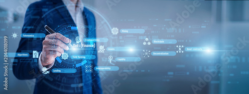 Obraz na płótnie Investor point of DeFi (Finance) concept