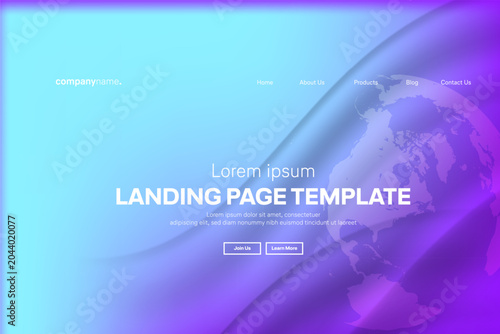 PrintAbstract modern technology Landing page template, flowing line digital technology, smooth particle wave, big data techno design concept background wallpaper, Annual reports, flyer, poster, cover.