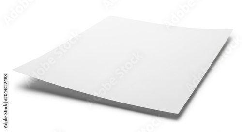 A single sheet of white paper folded over on the left side