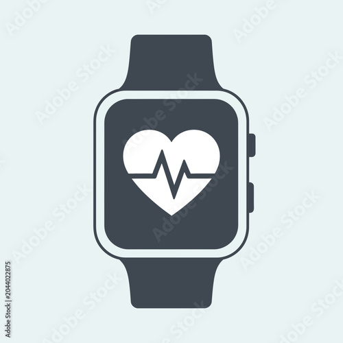 Smartwatch with heart rate monitor display.