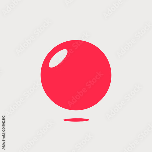 Red shiny ball with reflection.