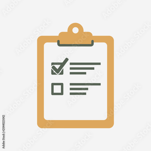 Yellow Clipboard with Checklist Document.