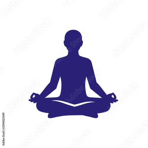 Person meditating in lotus position.