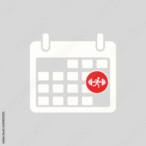Fitness Schedule Calendar Icon Design.