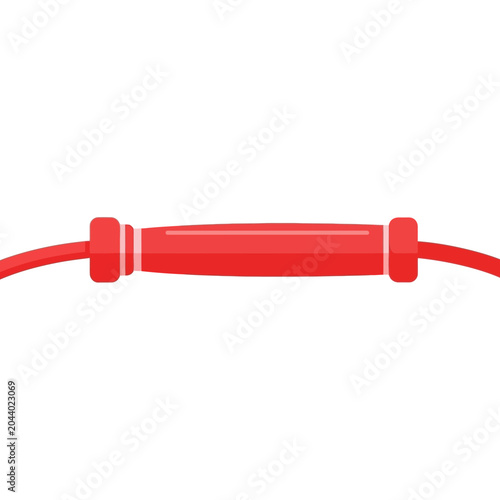 Red plastic cord lock closeup.