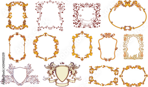 Billede på lærred Elegant vintage frame set