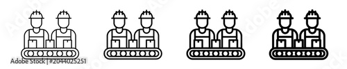 Assembly Line Icon Set Different Style Collection