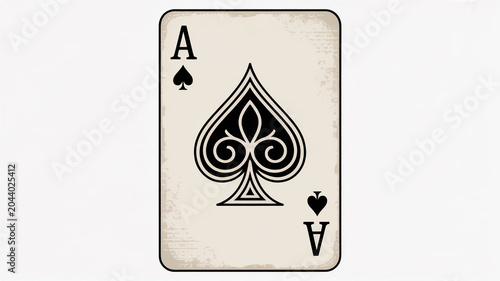 Ace of Spades playing card with distressed texture and vintage aesthetic