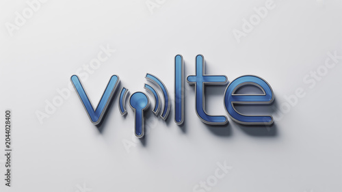 Volte with blue outline and sound wave technology communication