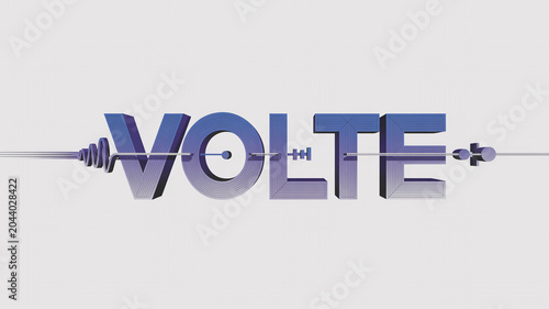 Volte with sound wave and clean white background audio