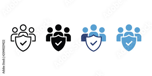 Foto Trade union icon vector set multiple style collection featuring solidarity worke