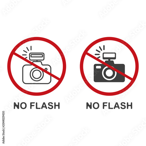 Flat symbol of no photography sign