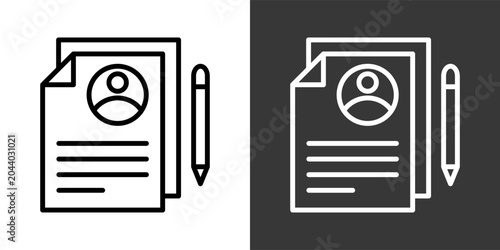 Bild auf Leinwand Resume White And Black Icon Set Multiple Style Collection Pack Vector Illustrati