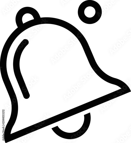 Photos Simple Black Line Bell Icon.