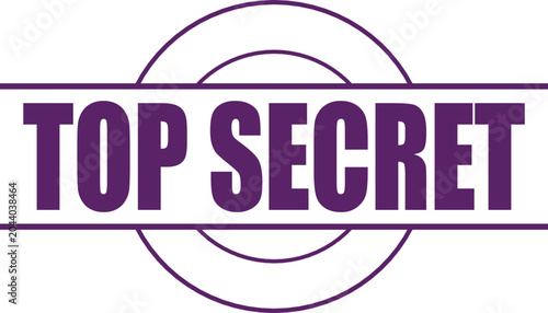 Cuadro en lienzo A bold purple top secret stamp with a double circle design signifying highly cla
