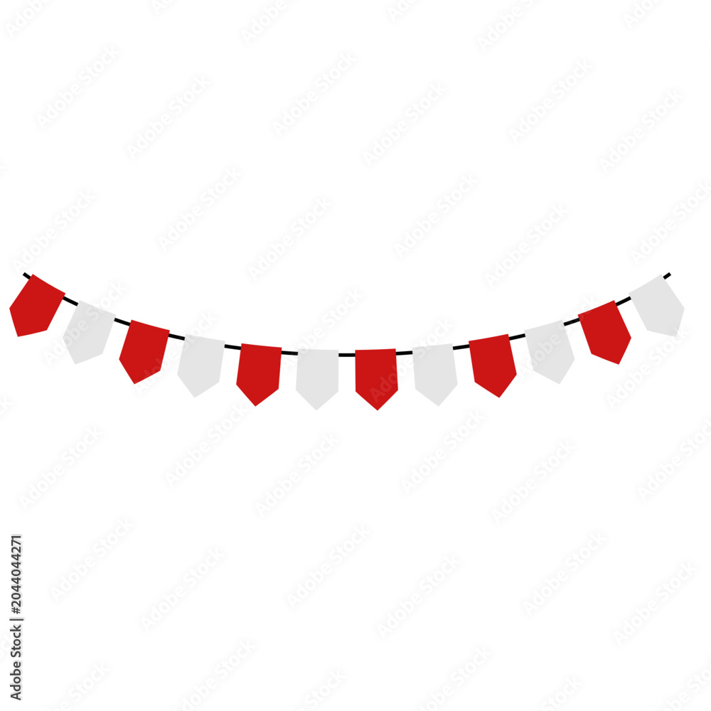 Obraz premium Red and White Bunting Garland