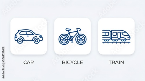 Transportation Modes Icon Set.