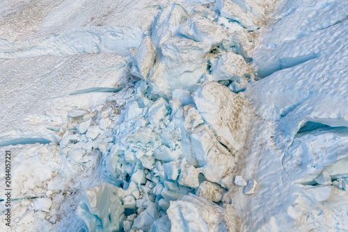 Obraz na plátně Close-Up of Glacial Ice Seracs and Crevasse Debris on a Coastal Glacier in BC, C