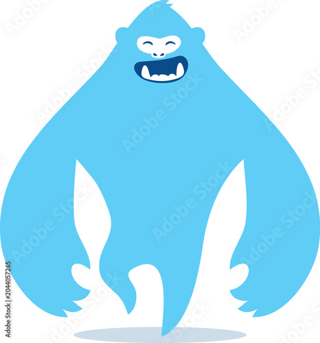 Tableau sur toile Cute blue yeti abominable snowman mascot cartoon illustration