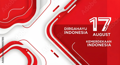 Dirgahayu Indonesia Celebrating 78 Years of Independence Day on August 17th with Red and White Designs