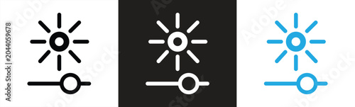 Photography Brightness level set icon, brightness slider icon - light control icon - contrast adjustment icon button