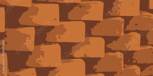 Seamless Rustic Brick Wall Pattern Background in Brown Tones
