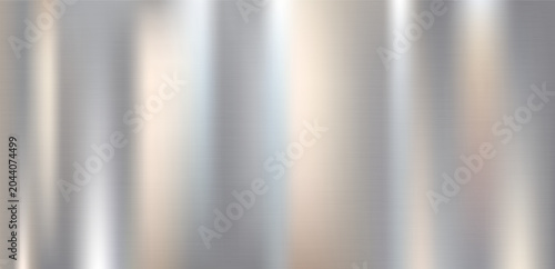 Cuadro en lienzo Silver Texture Brushed Metallic Surface with Vertical Gradient Light and Shadow