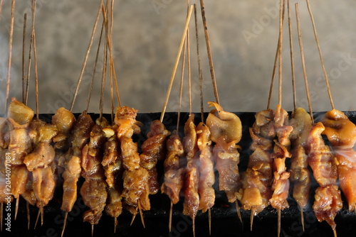 Foto Sate Ambal is a chicken satay typical of the Kebumen area of Central Java
