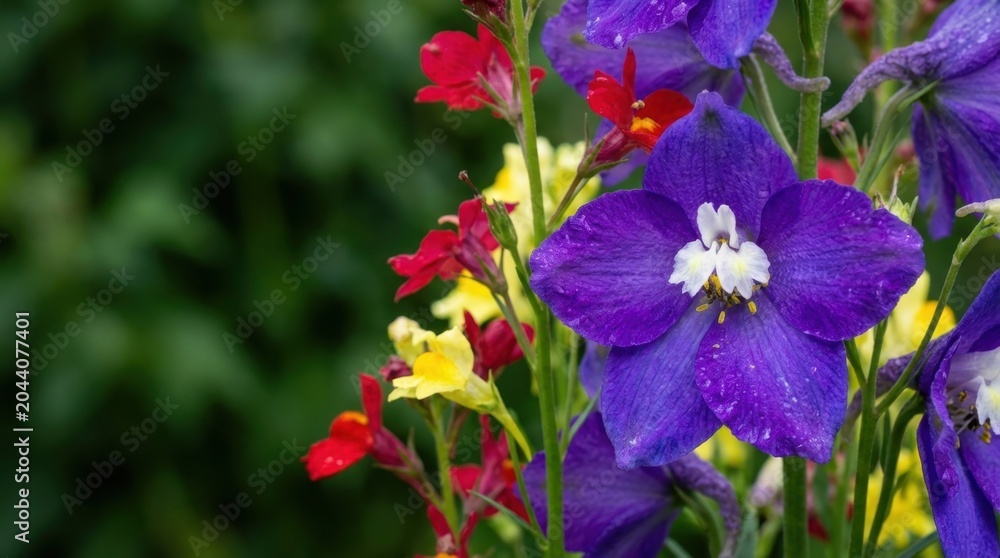 Obraz premium Vibrant Close-up of Colorful Flowers Showcasing Natures Beauty and Delicate Petals.