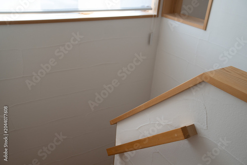 Fényképezés Natural Wood Staircase Inside A Traditional Japanese House