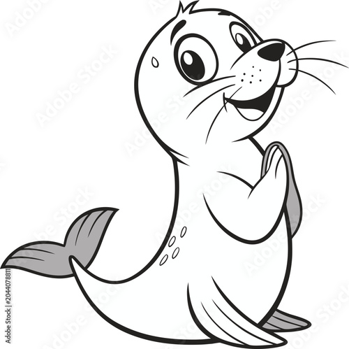 Cute cartoon seal illustration