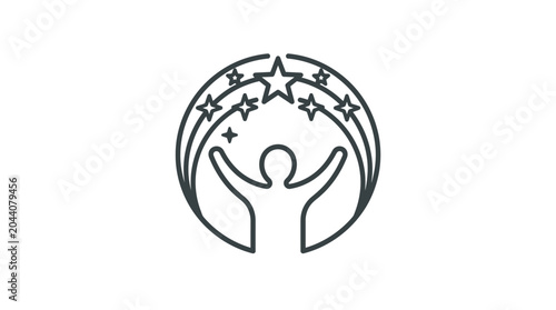 Fotografía Person reaching for stars achievement icon.