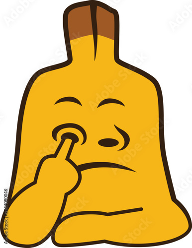 banana head icon picking snot on nose vector illustration