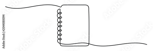 Minimal One Line Spiral Notebook Illustration Design