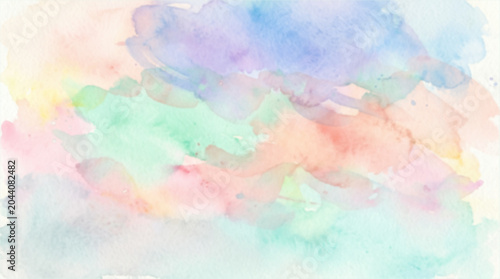 Bilde på lerret Watercolor wash background with pastel hues and blended colors.