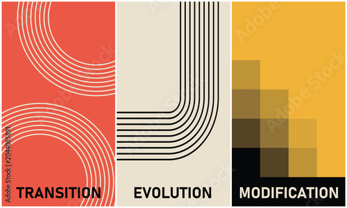 Canvastavla Professional triptych illustrating structured transition, evolution, and modification with bright, clean studio lighting