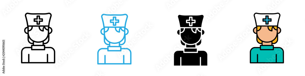 Fototapeta premium Doctor multi - style icon design concept