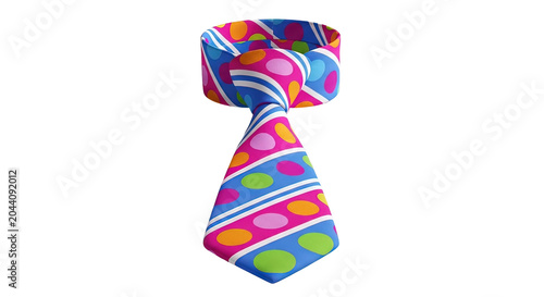 Vibrant Necktie with Colorful Stripes and Polka Dots.