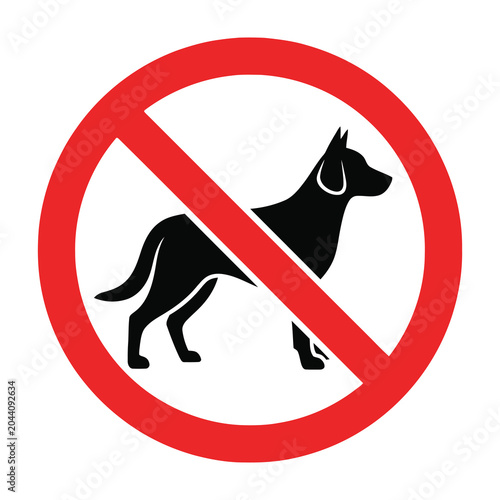 No dogs allowed sign with red circle