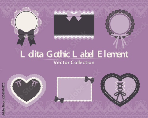 Принти на полотні Lolita Gothic Lace Label Frames Vector Set