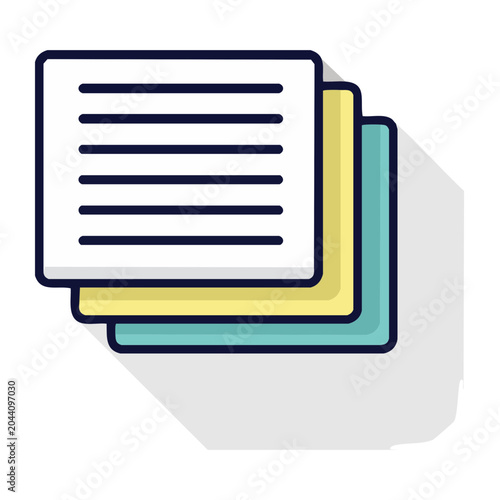 Stack of documents icon with text lines