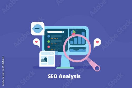 Agentic SEO analytics platform extract brand sentiment, search visibility metrics and social content reporting on dashboard visualization.