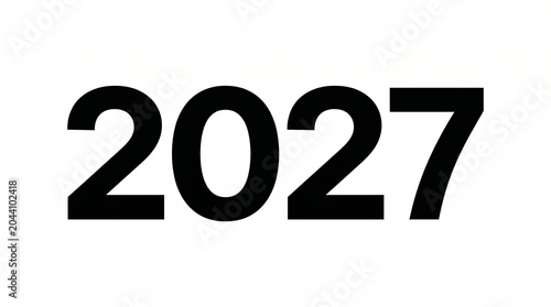 The number 2027 isolated on white background
