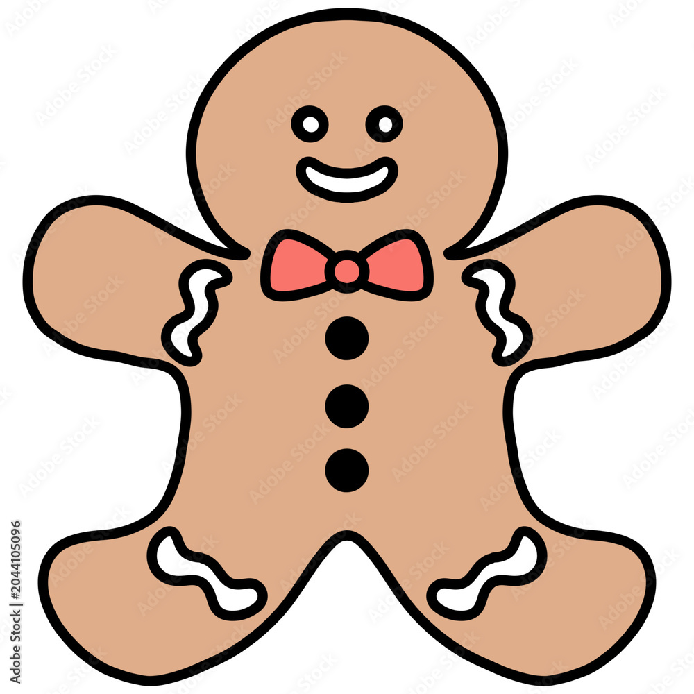 Fototapeta premium cartoon illustration of a Christmas gingerbread man
