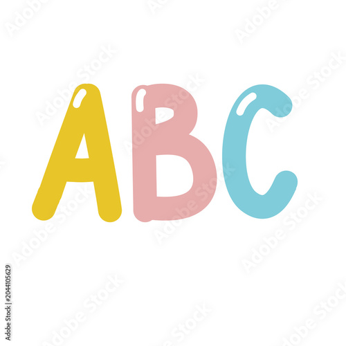 Fotografie abc letters on white background